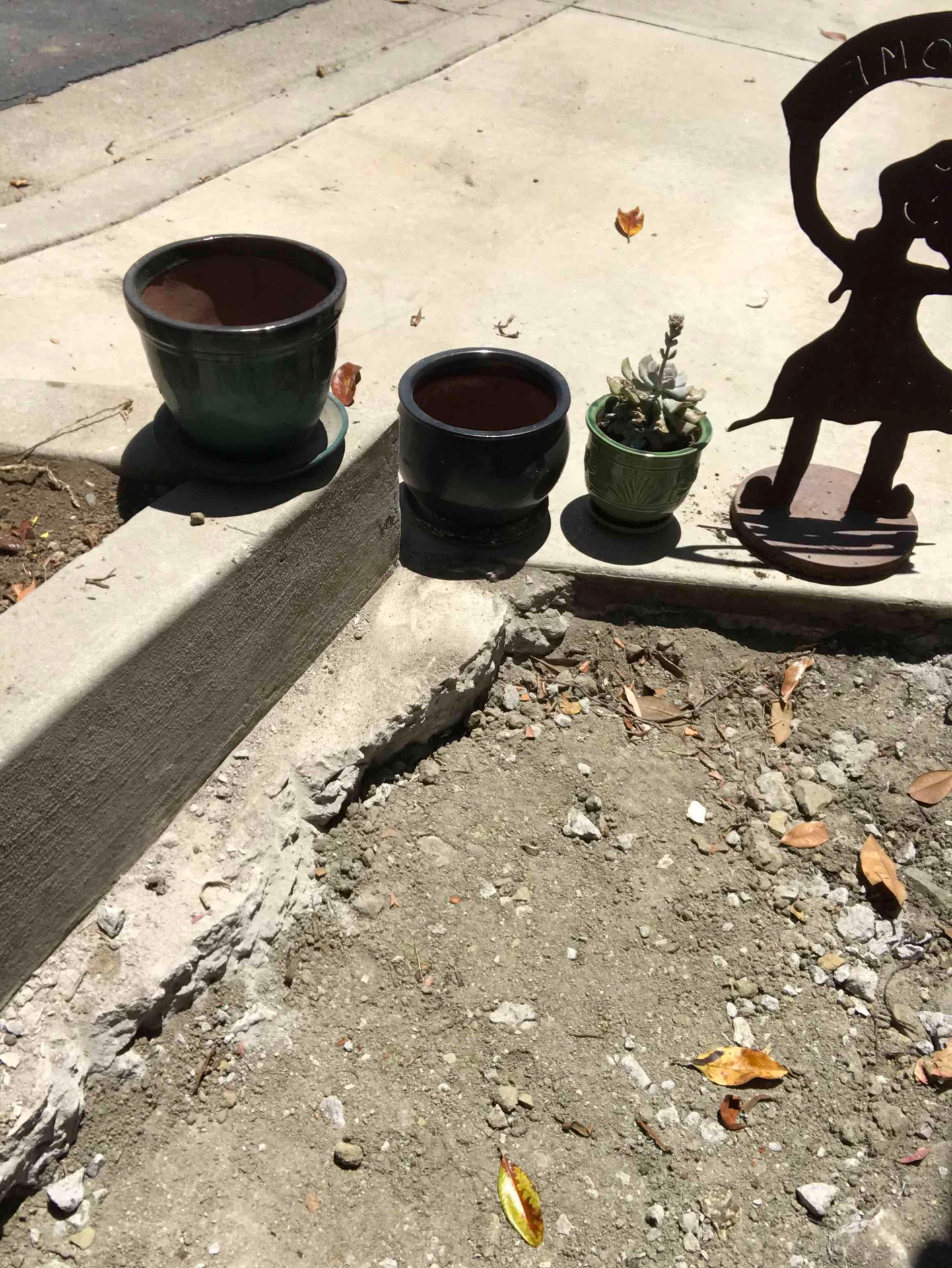 Closer view of the retained concrete edge at a localized opening before restoration